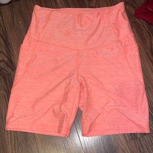 Orange/pink biker shorts